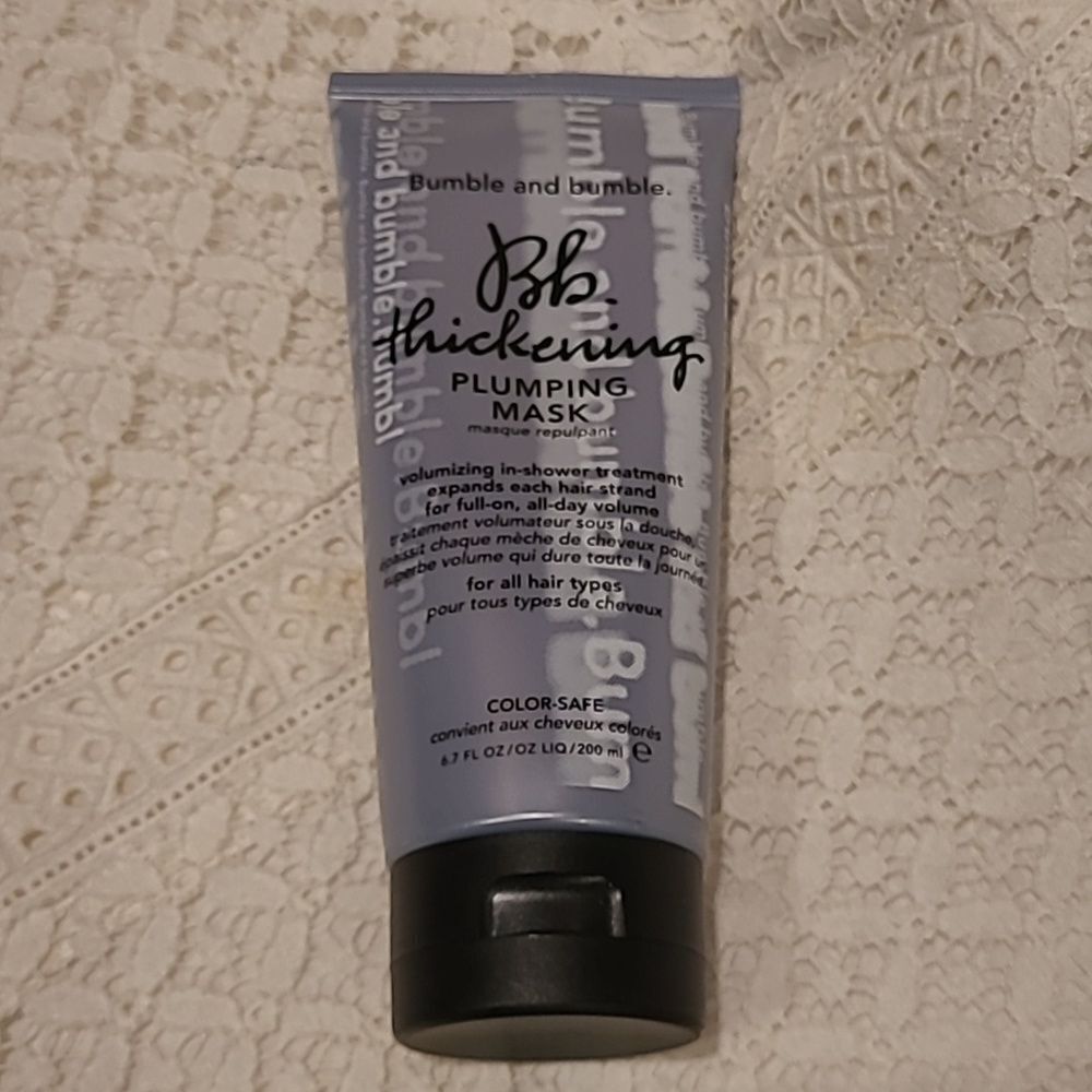 NEW BUMBLE & BUMBLE 6.7 OZ LARGE SIZE THICKENING PLUMPING HAIR MASK COLOR SAFE